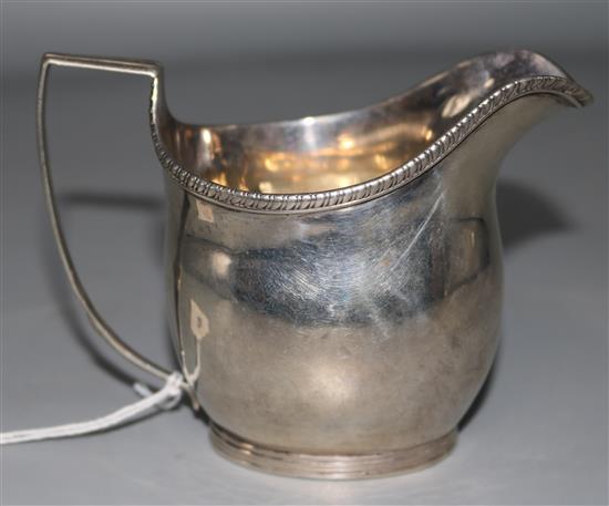 A George III silver helmet shaped cream jug by Joseph Biggs, 3.5 oz.